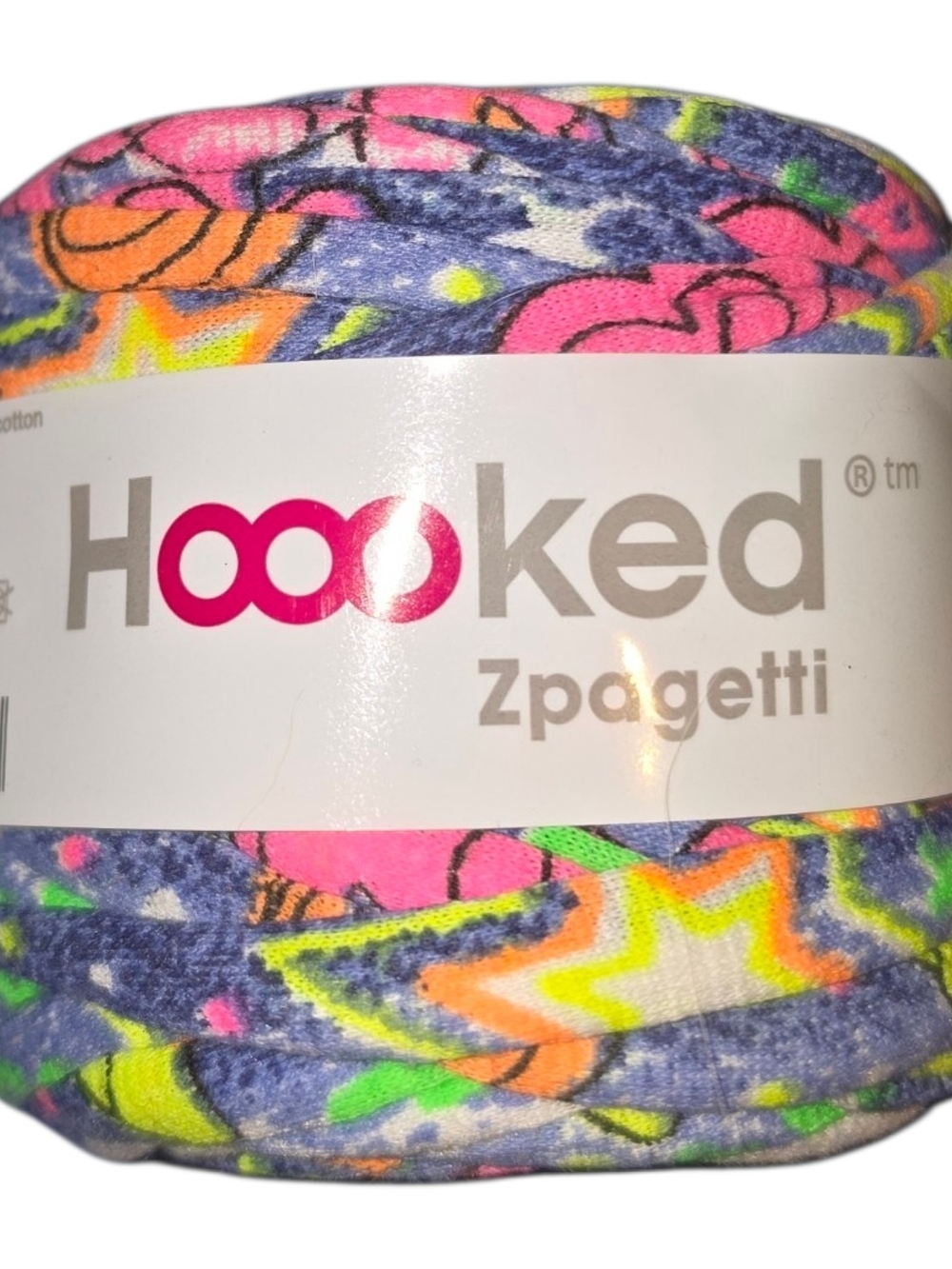 Hoooked Zpagetti Printed T-Shirt Yarn Neon Graffiti Recycled Cotton Rare